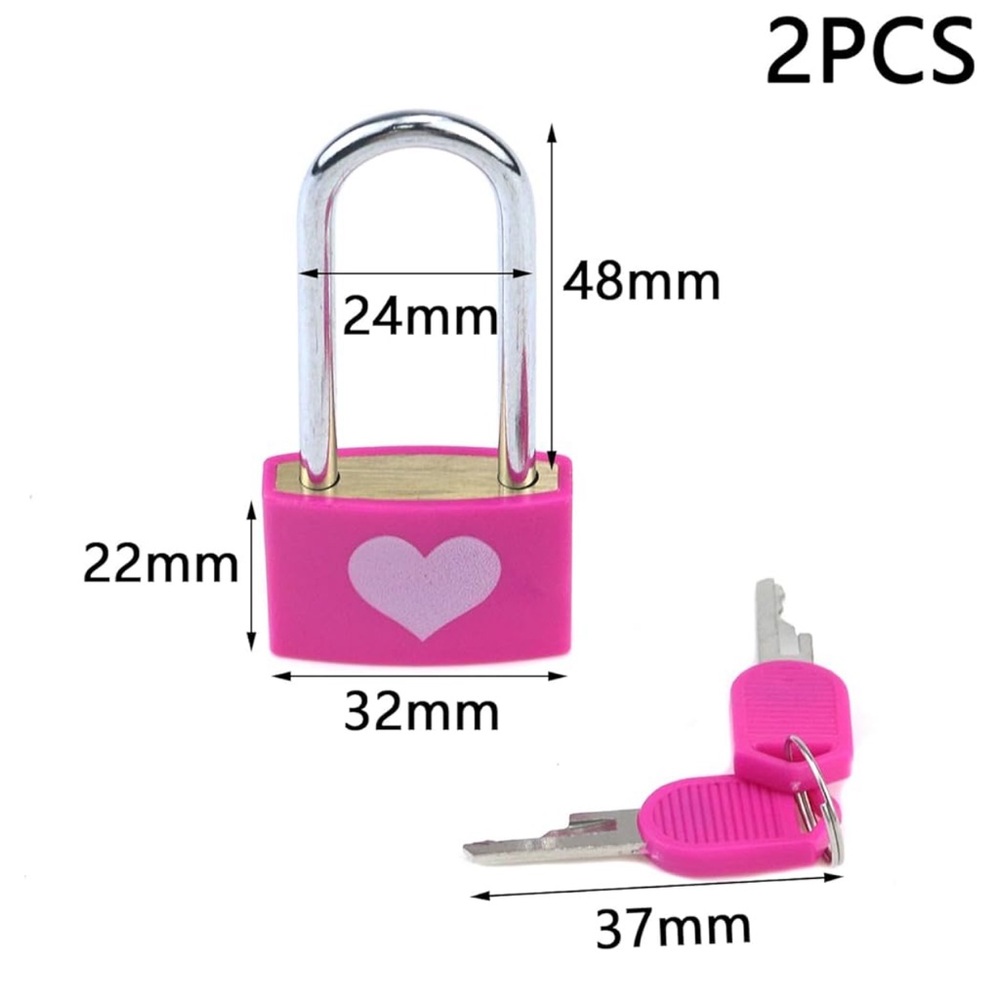 Pink Heart Padlock with Keys - Picture 4 of 4